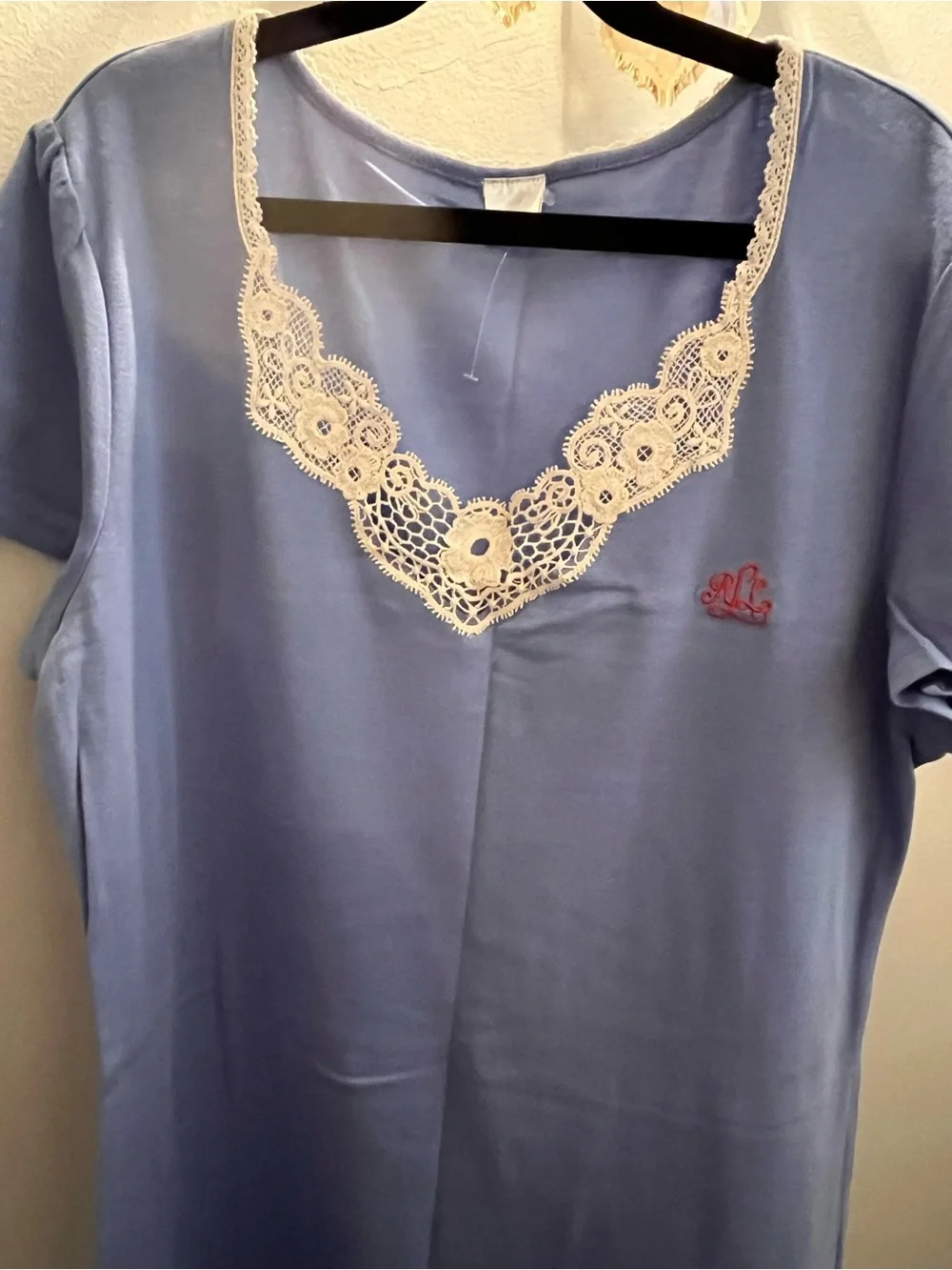 Ralph Lauren blue Nightgown New Not Used 100 % Cotton Short Sleeve . - Picture 2 of 9